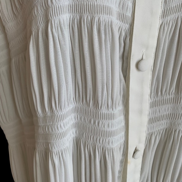 Vintage 90s y2k Vivienne Tam White Pleated Tunic Top Dress Miyake - Picture 3 of 11